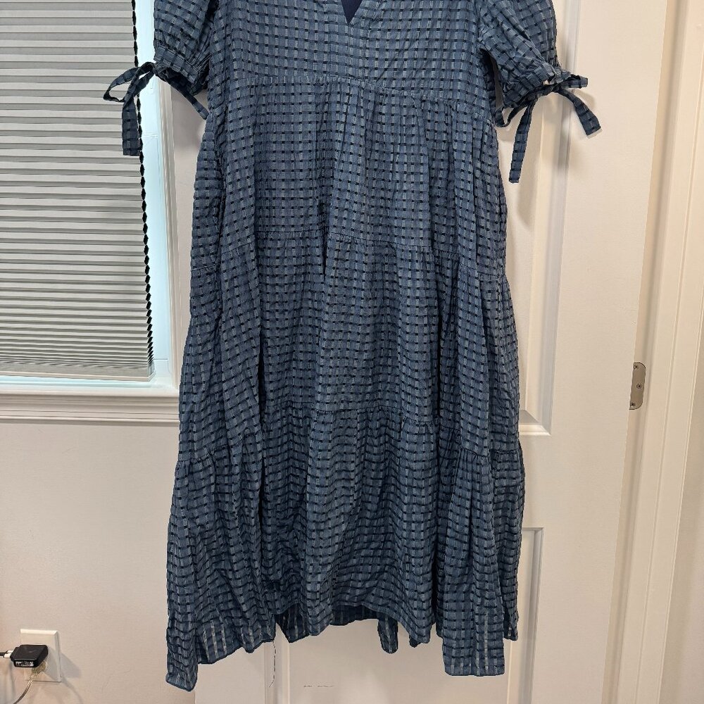 English Factory Blue plaid midi dress Size L - Picture 3 of 3